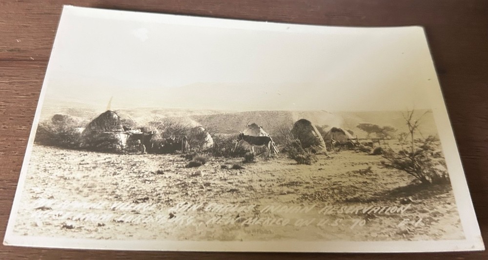 Apache Village Reservation, Lordsburg , New MexicoReal Photo 1940 Postcard