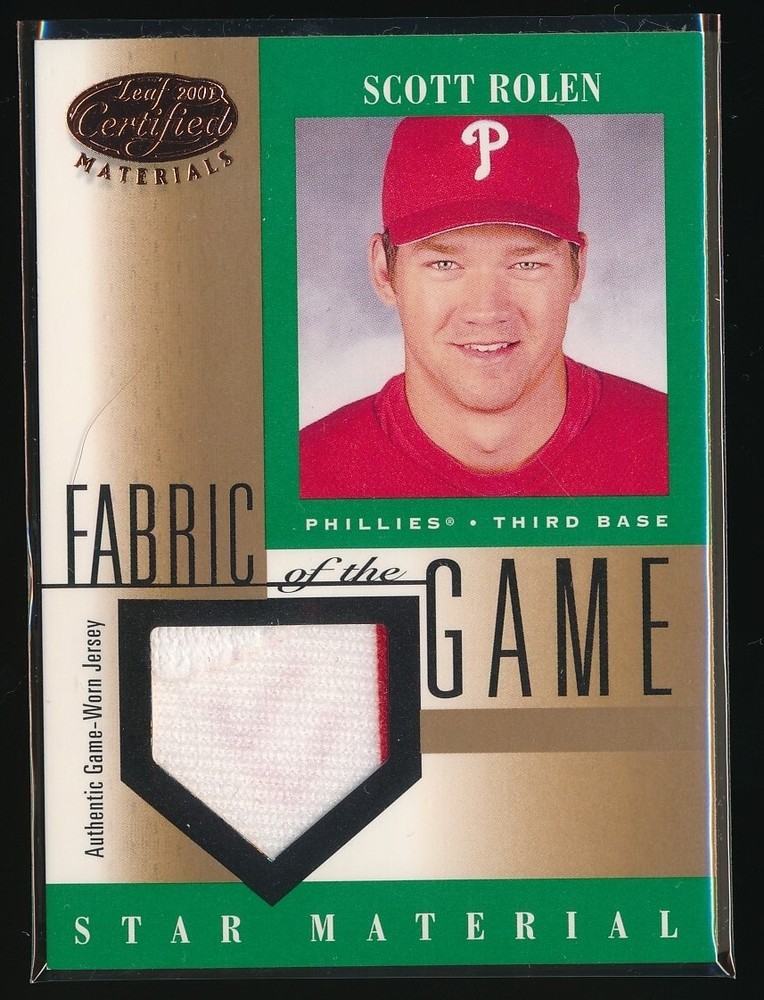 Scott Rolen 2001 Leaf Certified Fabric of the Game Star Materials Patch