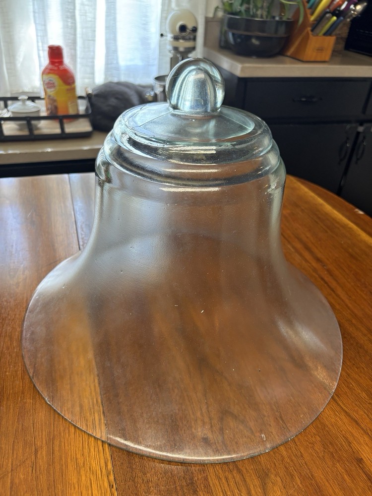 Antique 19th Century French Hand Blown Garden Cloche 16” Diameter & 12” Tall