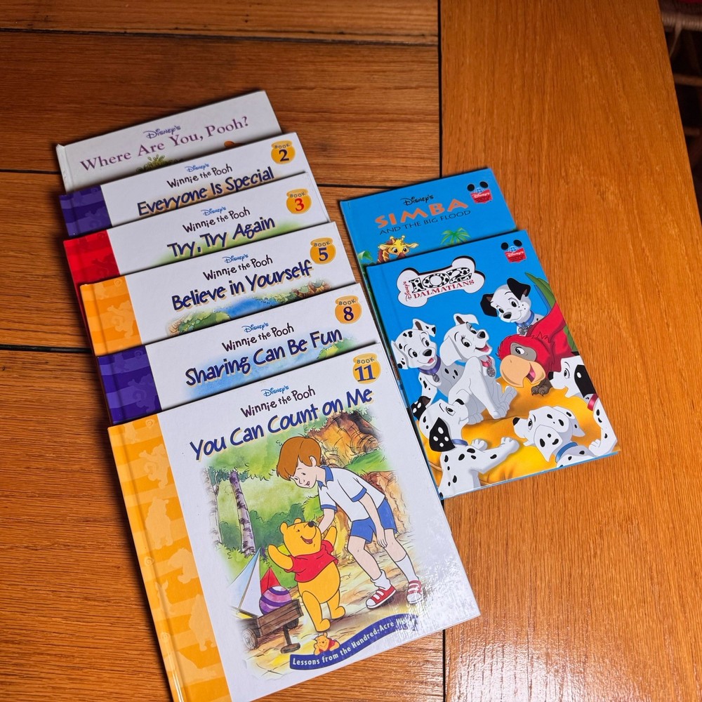 Lot Of 8 Disney Children's Books Simba, 101 Dalmatians and Winnie The Pooh