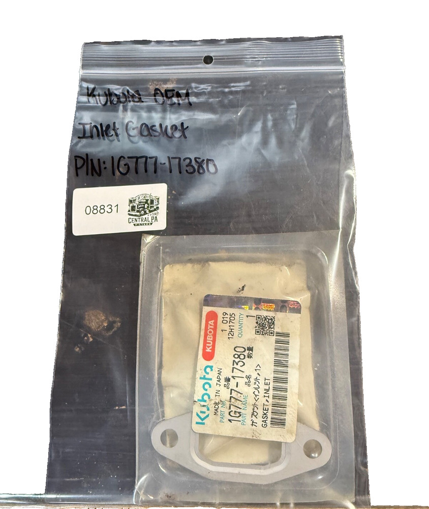 Kubota OEM Inlet Gasket P/N: 1G777-17380