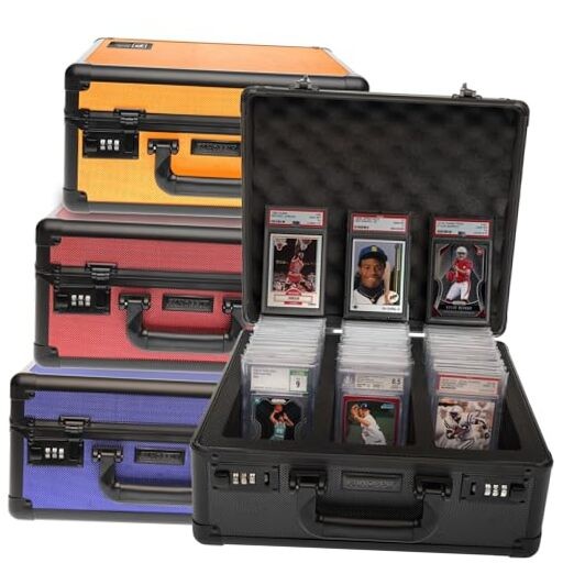 PSA Graded Card Storage Box Holds 120+ Slabs 3-Row Black Case