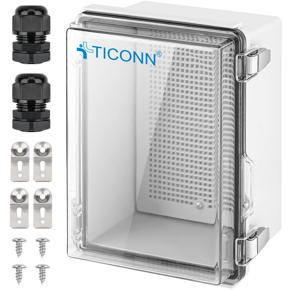 Waterproof Electrical Junction Box IP67 ABS Plastic Enclosure with Hinged Cover-image