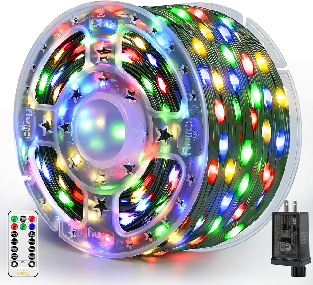 800 LED 262FT Outdoor Christmas Lights IP67 Waterproof Green Wire Plug In