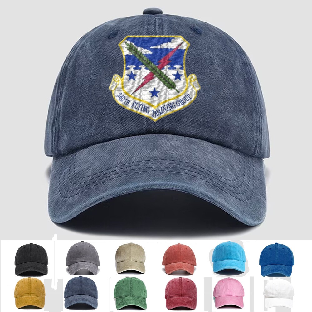 Custom Embroidered Hat 340th Flying Training Group, Veteran Cap, Trucker Hat