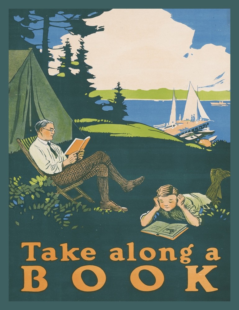9735.Decoration Poster.Room Wall art.Home interior decor.Take along a Book.Read