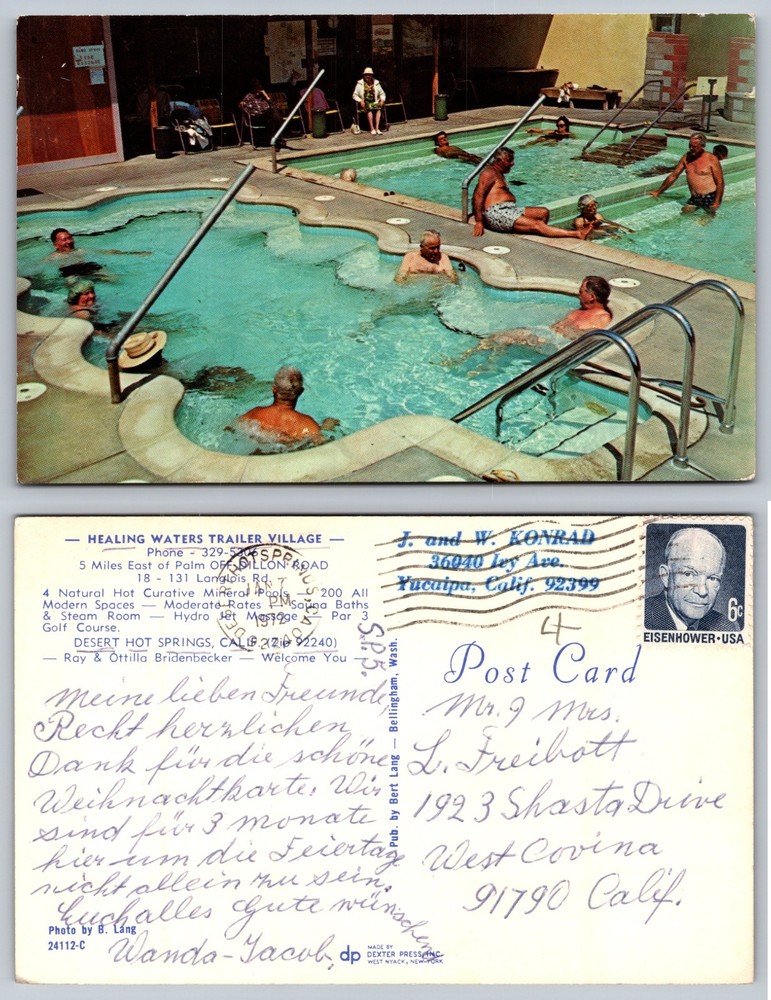 Healing Waters Trailer Village Desert Hot Springs Postcard