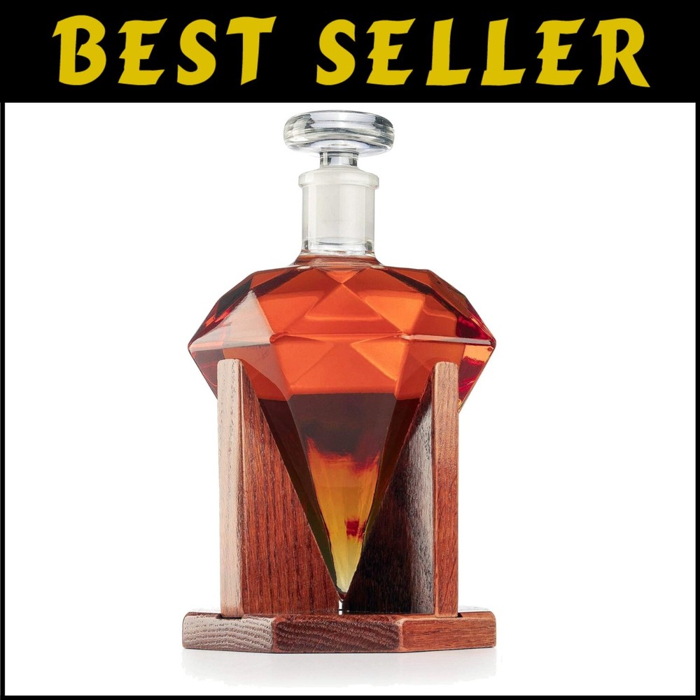 Luxury 750ml Clear Glass Decanter for Whiskey Scotch Vodka – Elegant Gift Idea