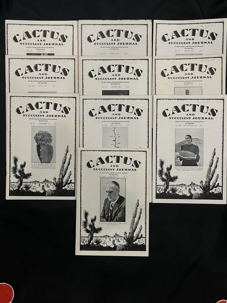 Vintage Cactus & Succulent Journal Lot 10 1934-1951 Botanical Ephemera