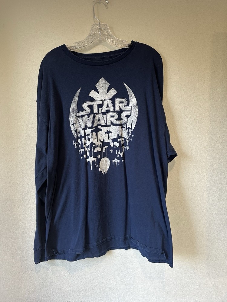Star Wars Long Sleeve Shirt - Men's 2X - View Photos - Graphic Blue Skywalker