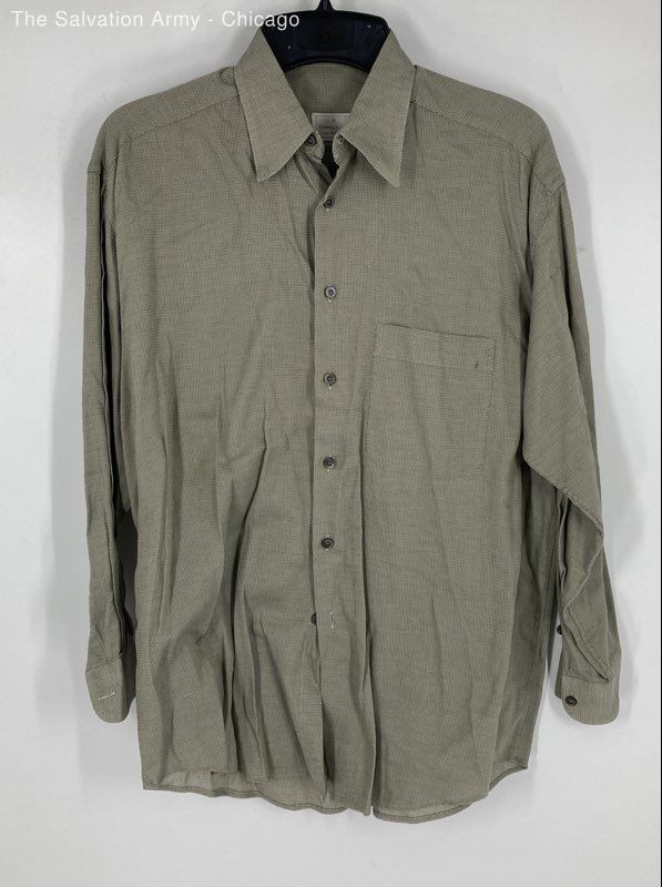 Ermenegildo Zegna Mens Beige Pocket Long Sleeve Button-Up Shirt Size 27