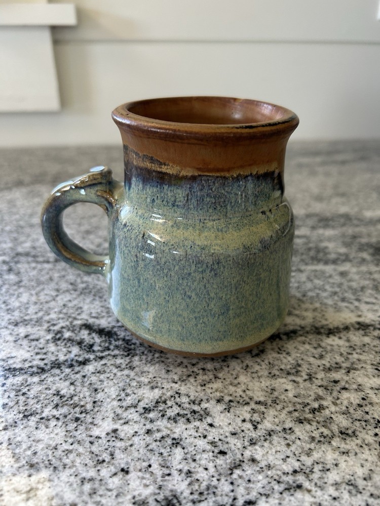 Handmade Pottery Mug (MRL) Signed Hand Thrown Stoneware