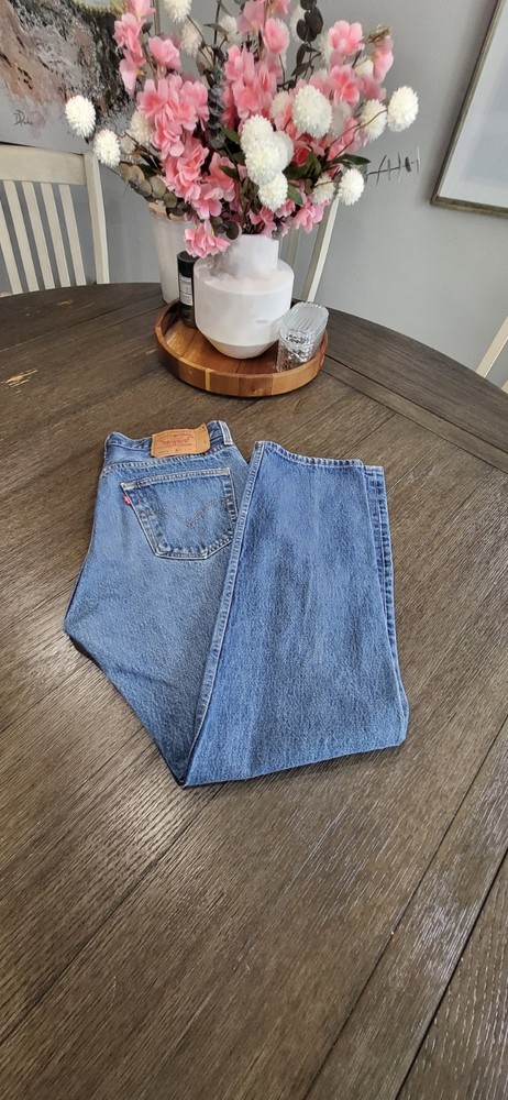 VTG 90s 1997 Y2K Levi's 501 xx USA Mens 36x 34 Red Tab Blue Denim Jeans Pants!
