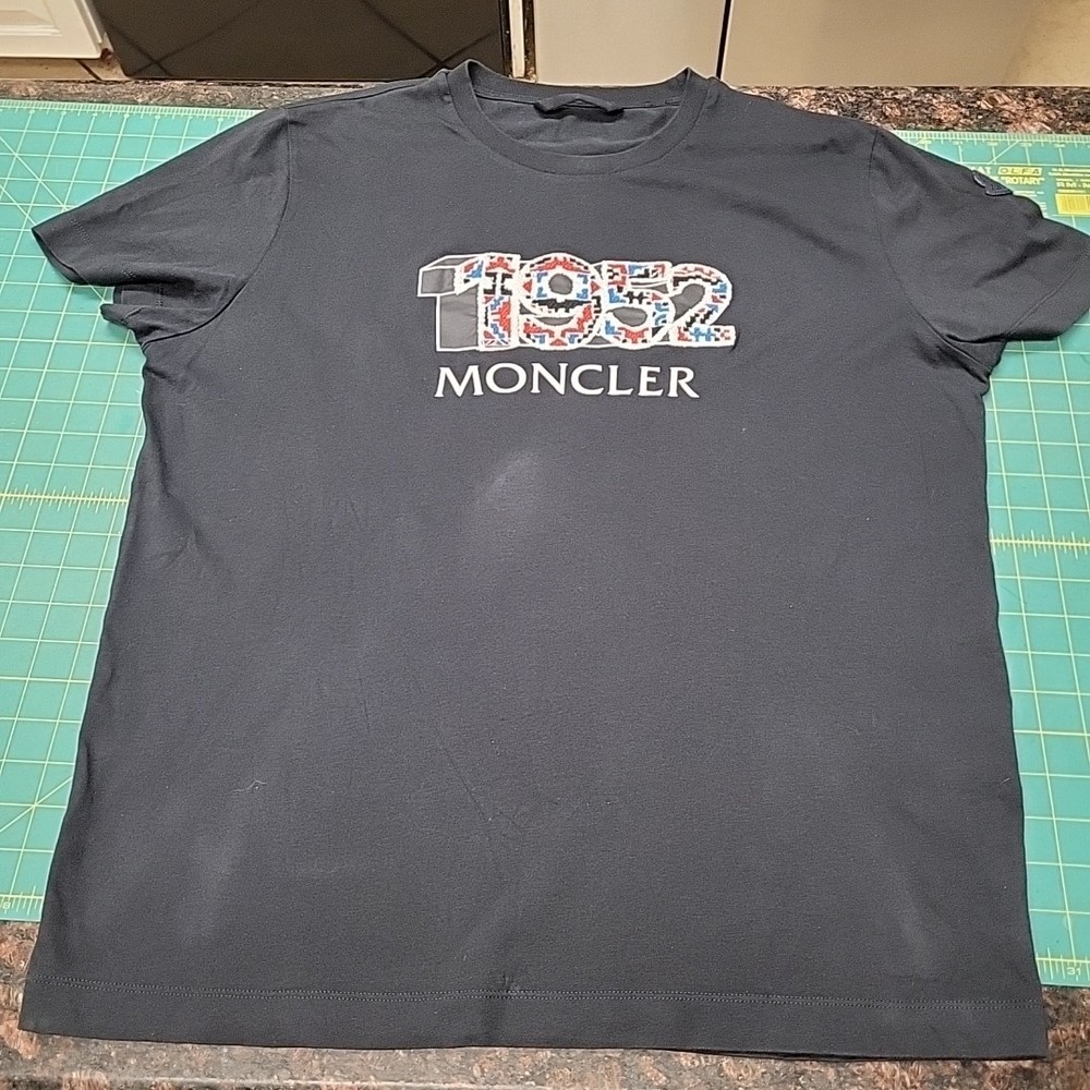 Moncler 1952 Black Logo Embroidered T-Shirt Size XL