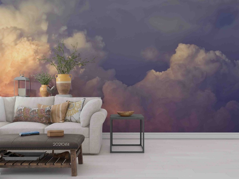 3D Sky White Clouds Landscape Wall Murals Wallpaper Murals Wall Sticker 4