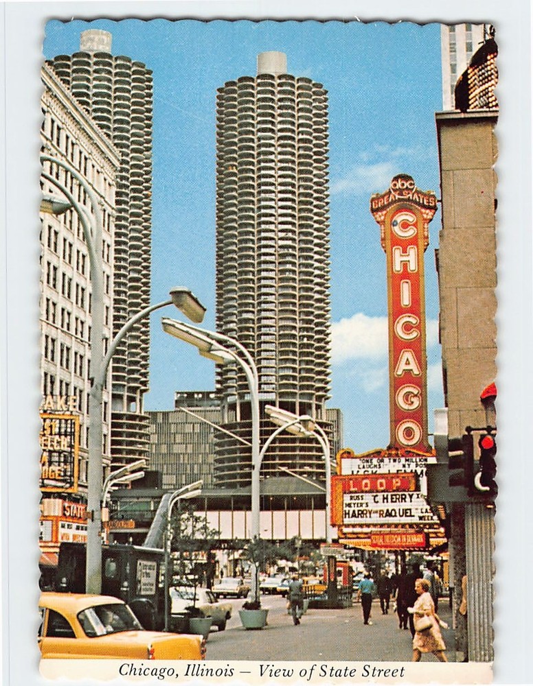 Postcard View of State Street Chicago Illinois USA