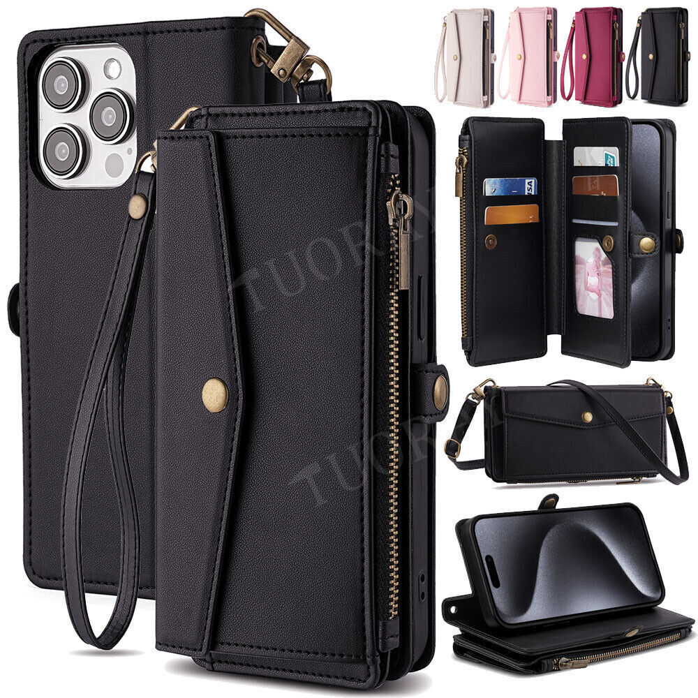 Leather Shockproof Wallet Case Cover For iPhone 15 14 13 12 11 Pro Max XR X 7 8