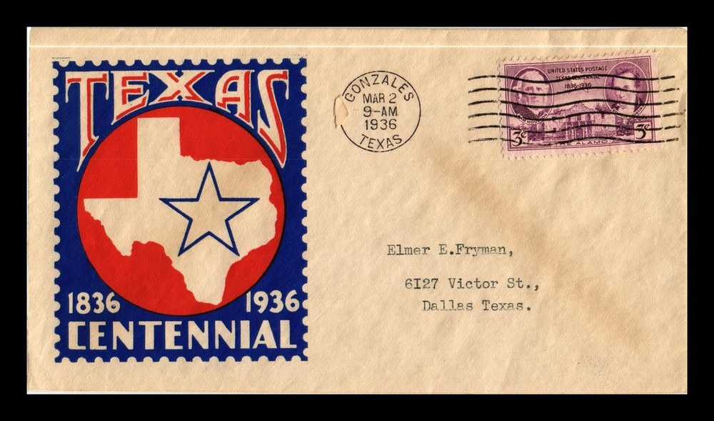 Dr Jim Stamps 3C Republic Of Texas Scott 776 First Day Issue Cachet Cyber