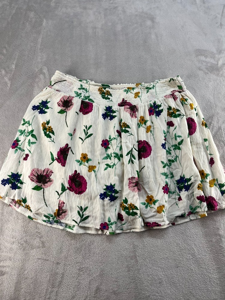 Old Navy Mini Floral Skirt Womens X-Large Lined Boho Elastic Waist Casual