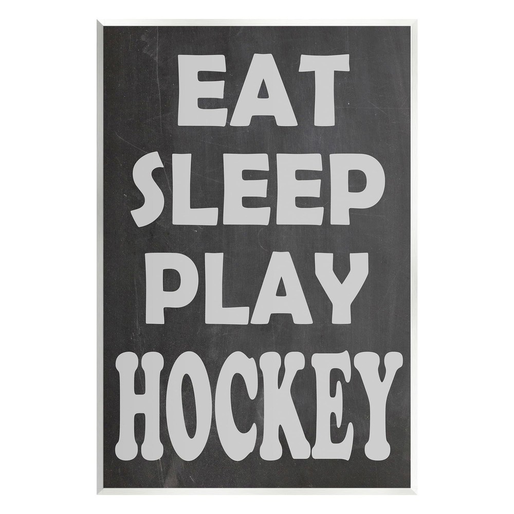 Eat Sleep Play Hockey Wall Plaque Art by Olivia Jean