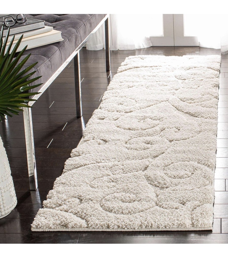 Safavieh Ivory Geometric Runner Rug 2 x 9 ft Modern Easy to Clean