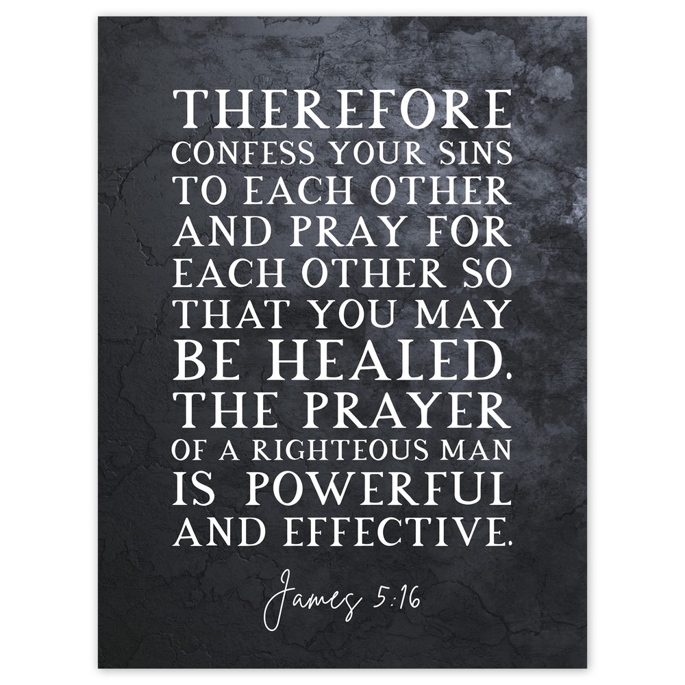 Pray For Each Other Bible Verse James 5:16 Large Wall Art 18X24