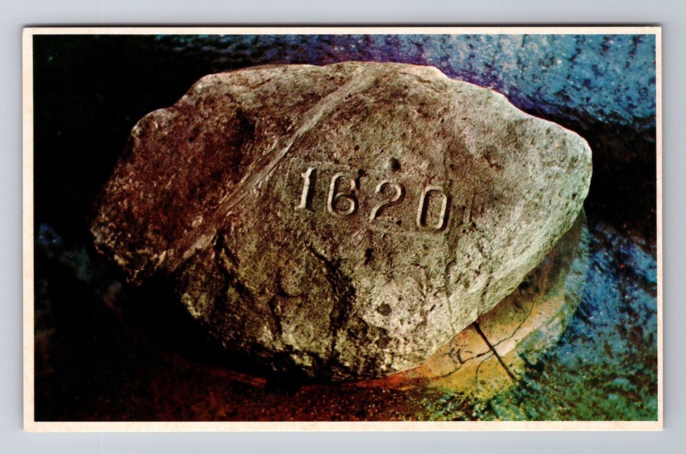 Plymouth MA-Massachusetts, Historic 1620 Plymouth Rock Souvenir Vintage Postcard