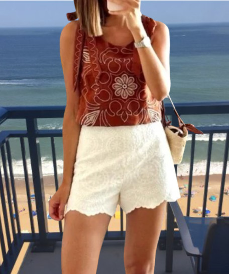 Zara Nwt Embroidered Shorts Ecru Size M   Zw Collection