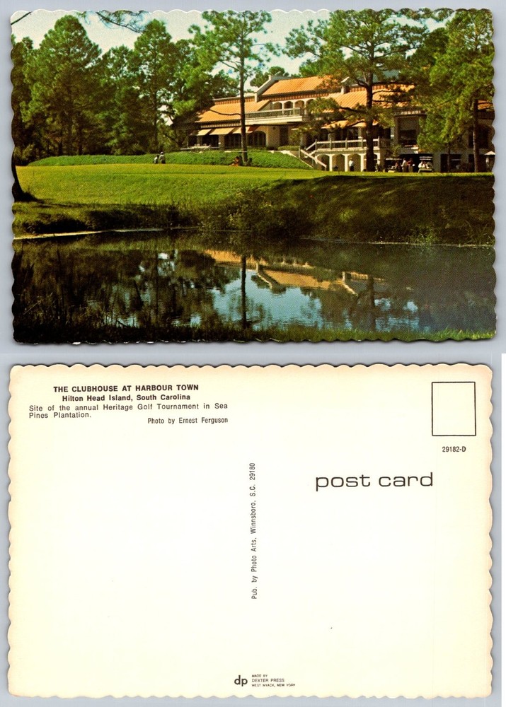 Hilton Head Island SC Harbour Town Clubhouse Golf Course Dexter Press Postcard