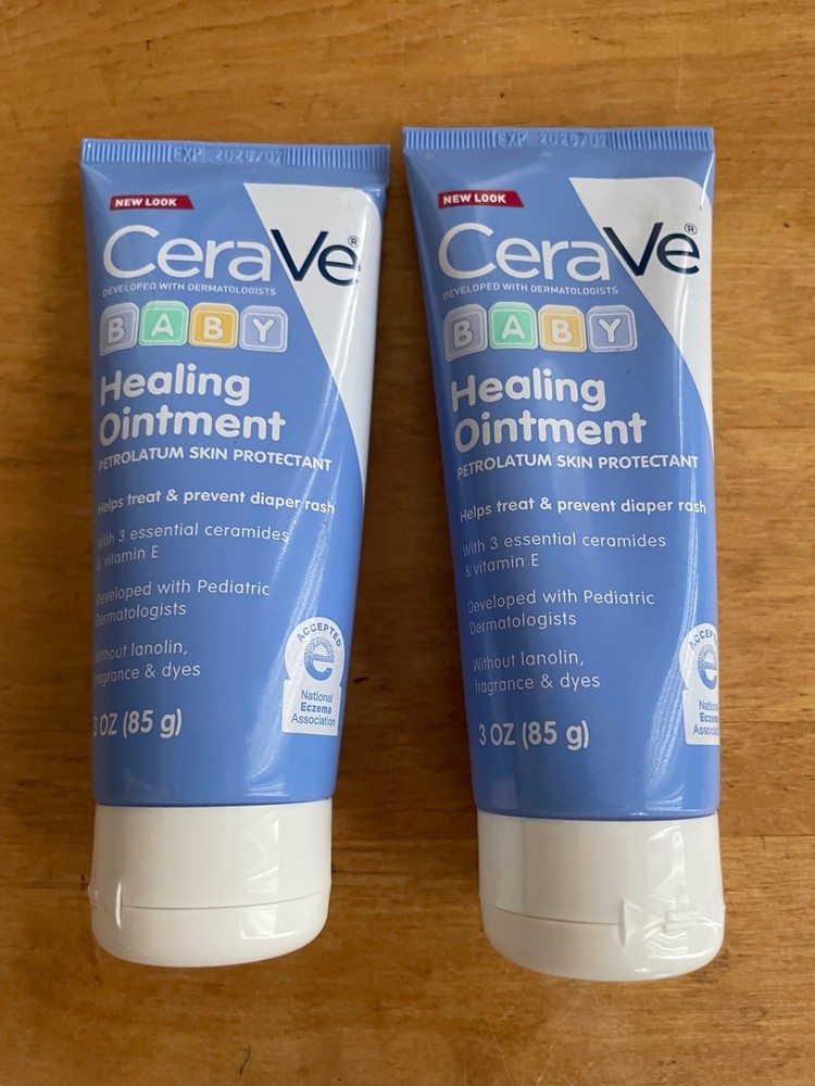2 CeraVe Baby Healing Ointment Petrolatum Skin Protectant 3oz