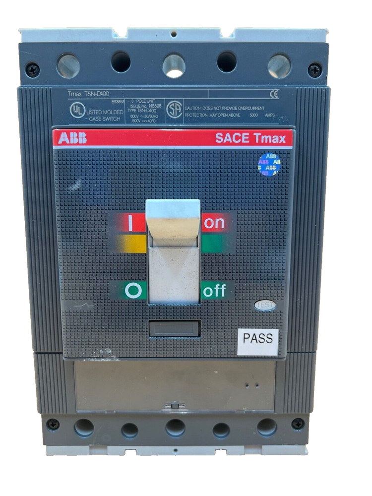 ABB T5N-D 400 400A 600V 3P Circuit Breaker T5ND400 400 Amp Lug to Lug Tested