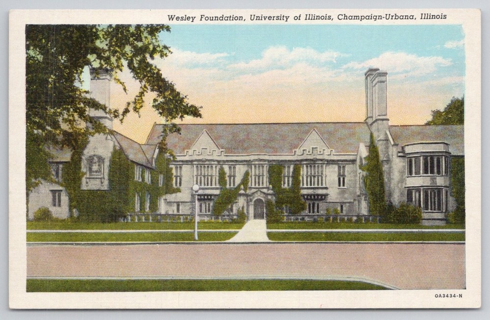 Wesley Foundation University of Illinois Champaign Urbana IL Vintage Postcard