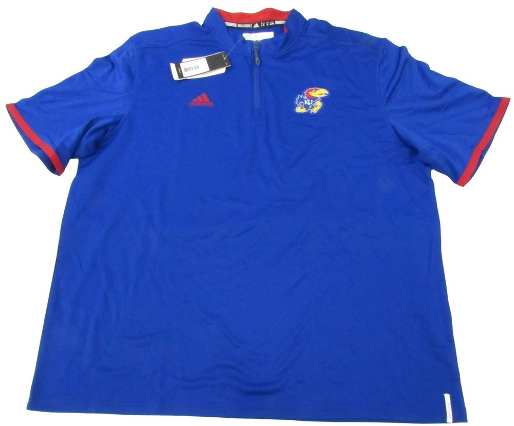 New Kansas Jayhawks Mens Size XL Climalite 1/4 Zip Adidas Shirt