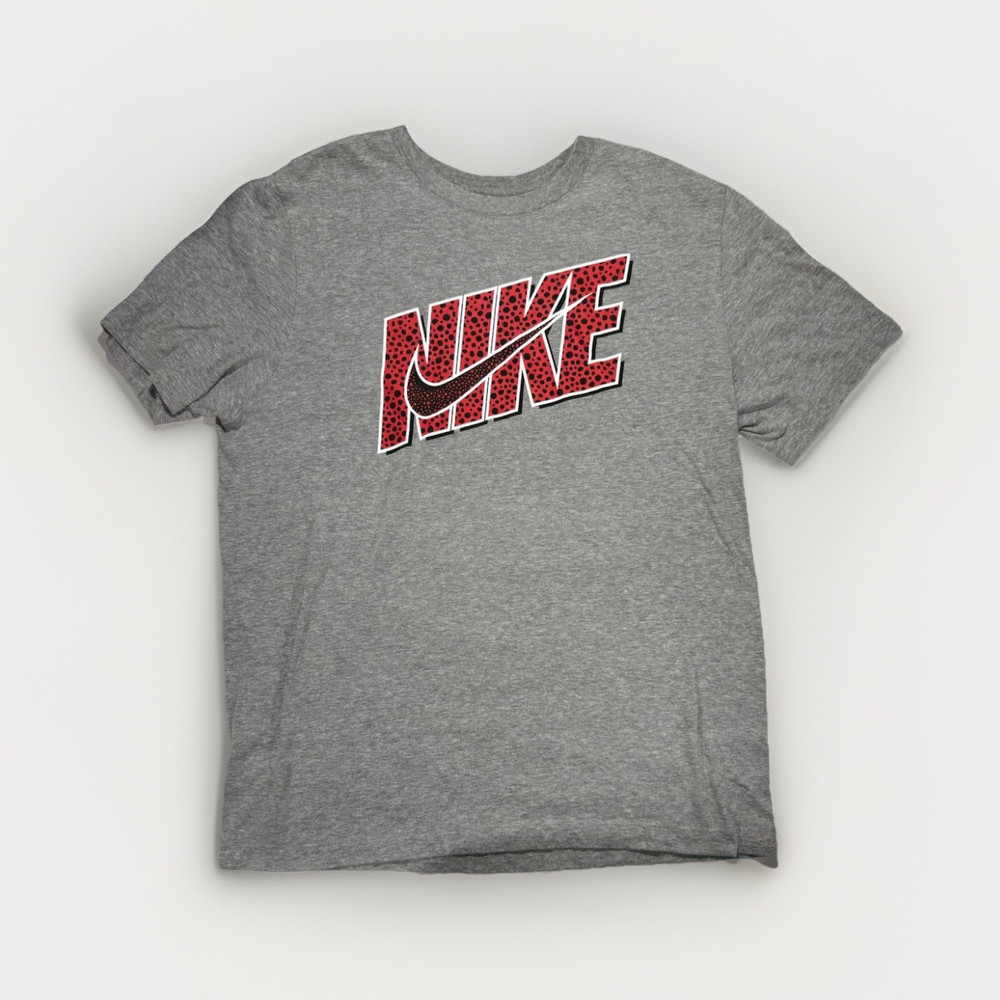 Nike The Nike Tee Men's Gray Graphic Logo Knit Cotton Crew Neck T-Shirt Size M