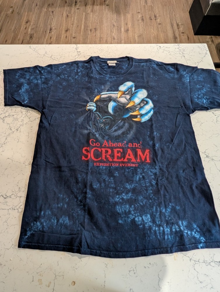 Vintage Disney World Expedition Everest Tie Dye T-Shirt Size 2XL RARE
