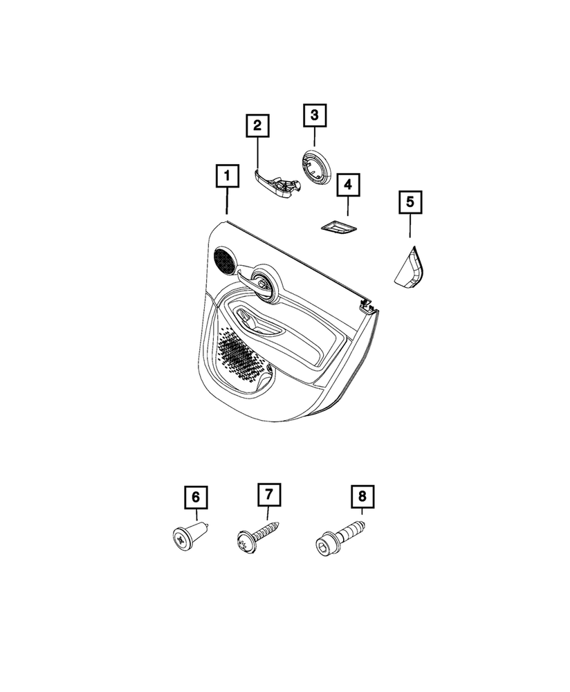 Genuine Mopar Rear Door Trim Panel Right 6au34u1haa