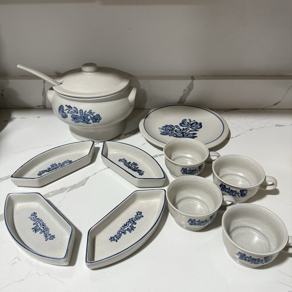 Pfaltzgraff Yorktowne Vintage Soup Tureen Set with Gravy Dishes and Mugs