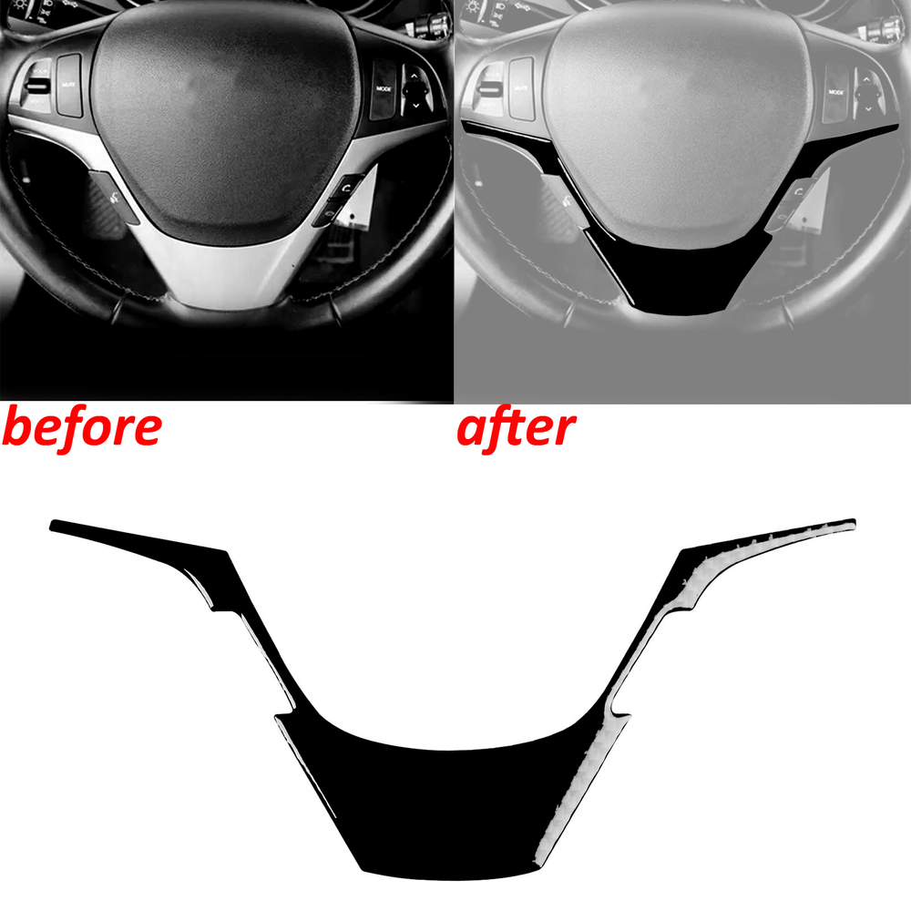 Glossy Piano Black Steering Wheel Trim for 2013-2016 Hyundai Genesis Coupe