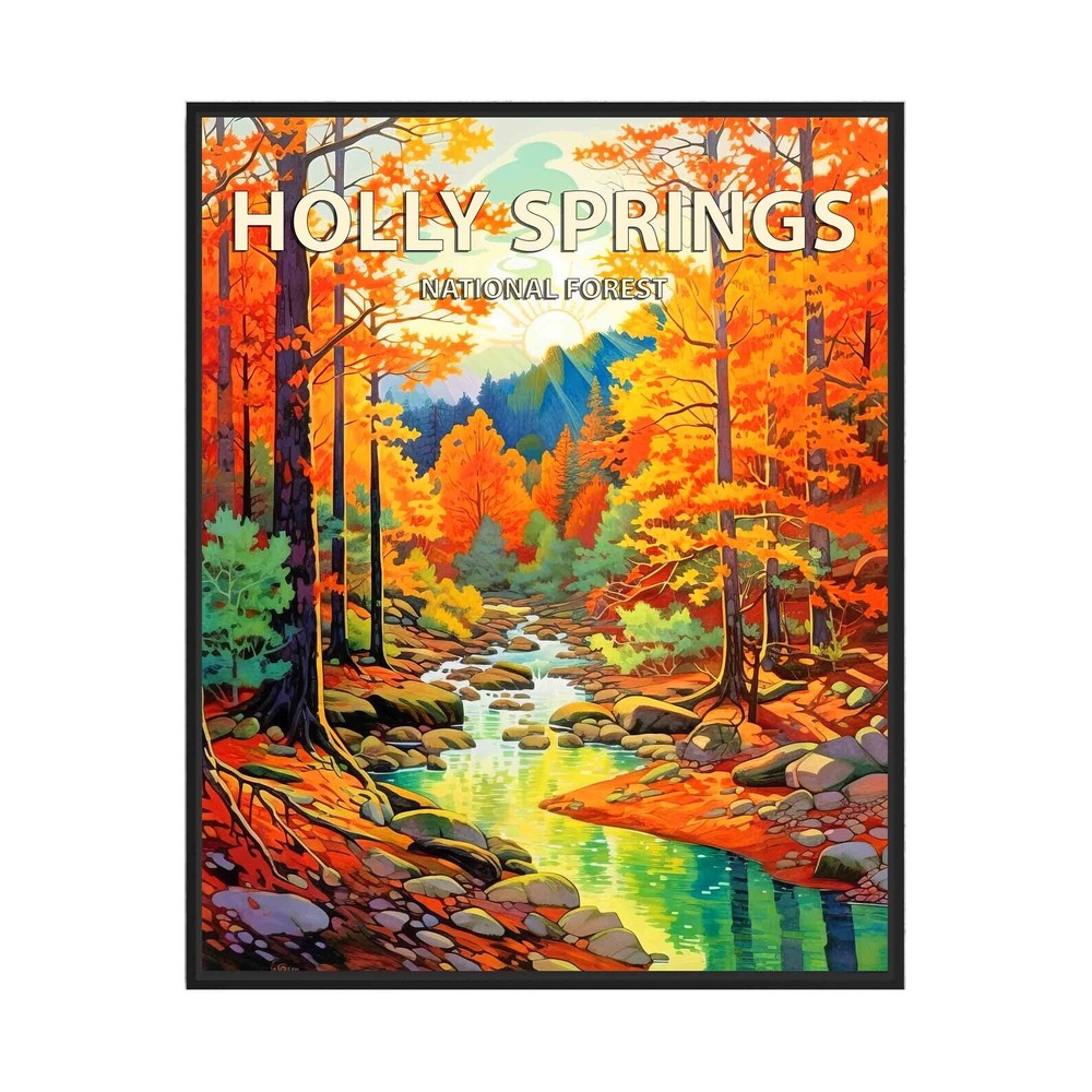 Holly Springs National Forest Poster Art Print Retro National Park Gifts