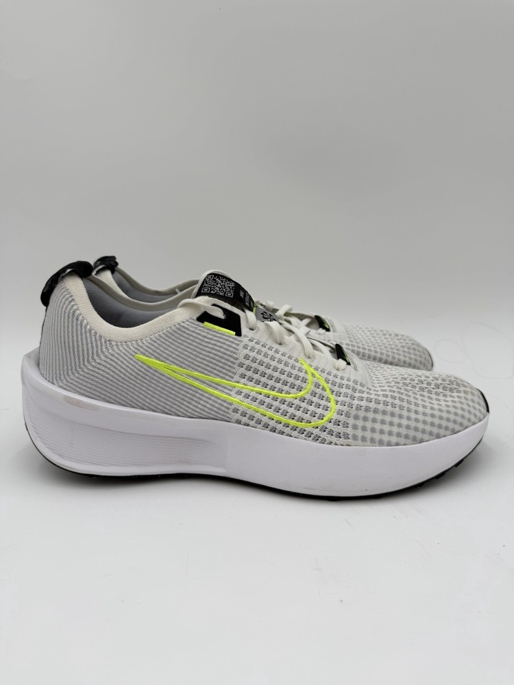 Nike Interact Run White Yellow Men's Mesh Running Shoes Breathable Size 11.5