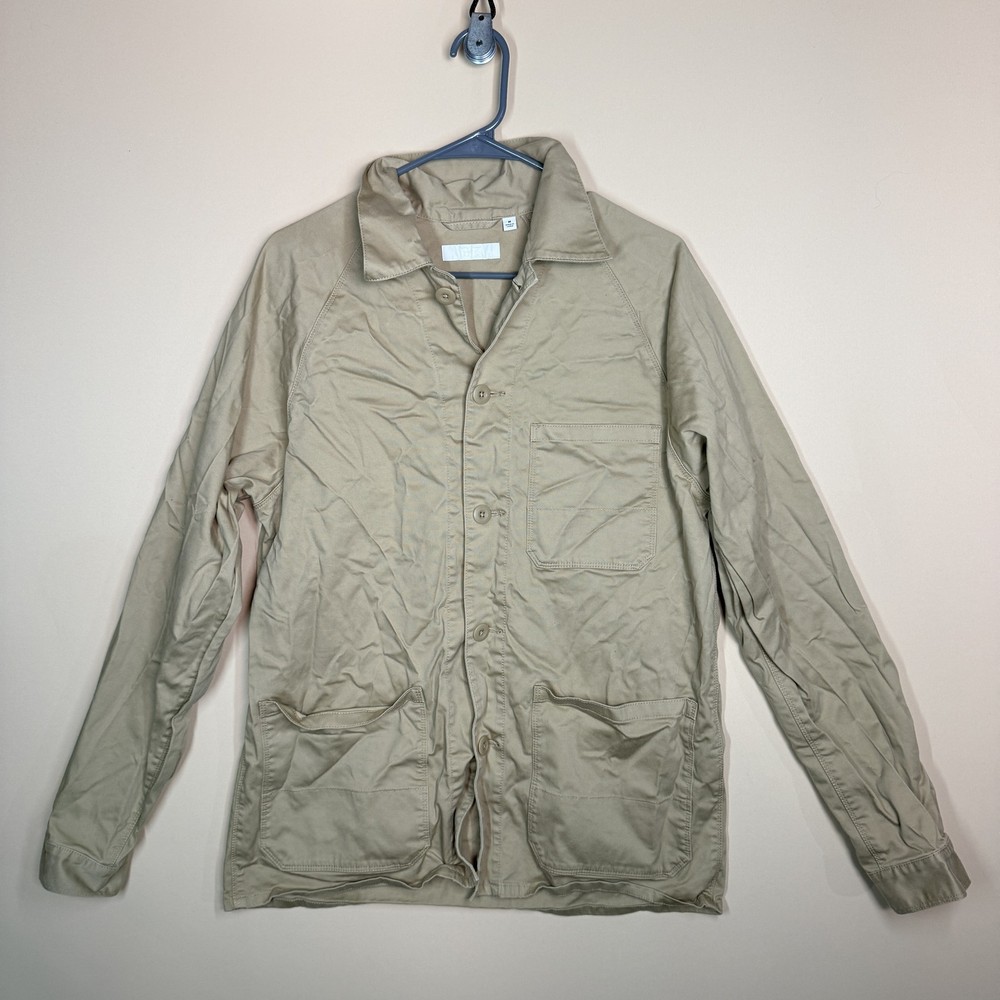 Uniqlo Khaki Four Pocket Chore Jacket Coat Button Down Men's Size Medium M