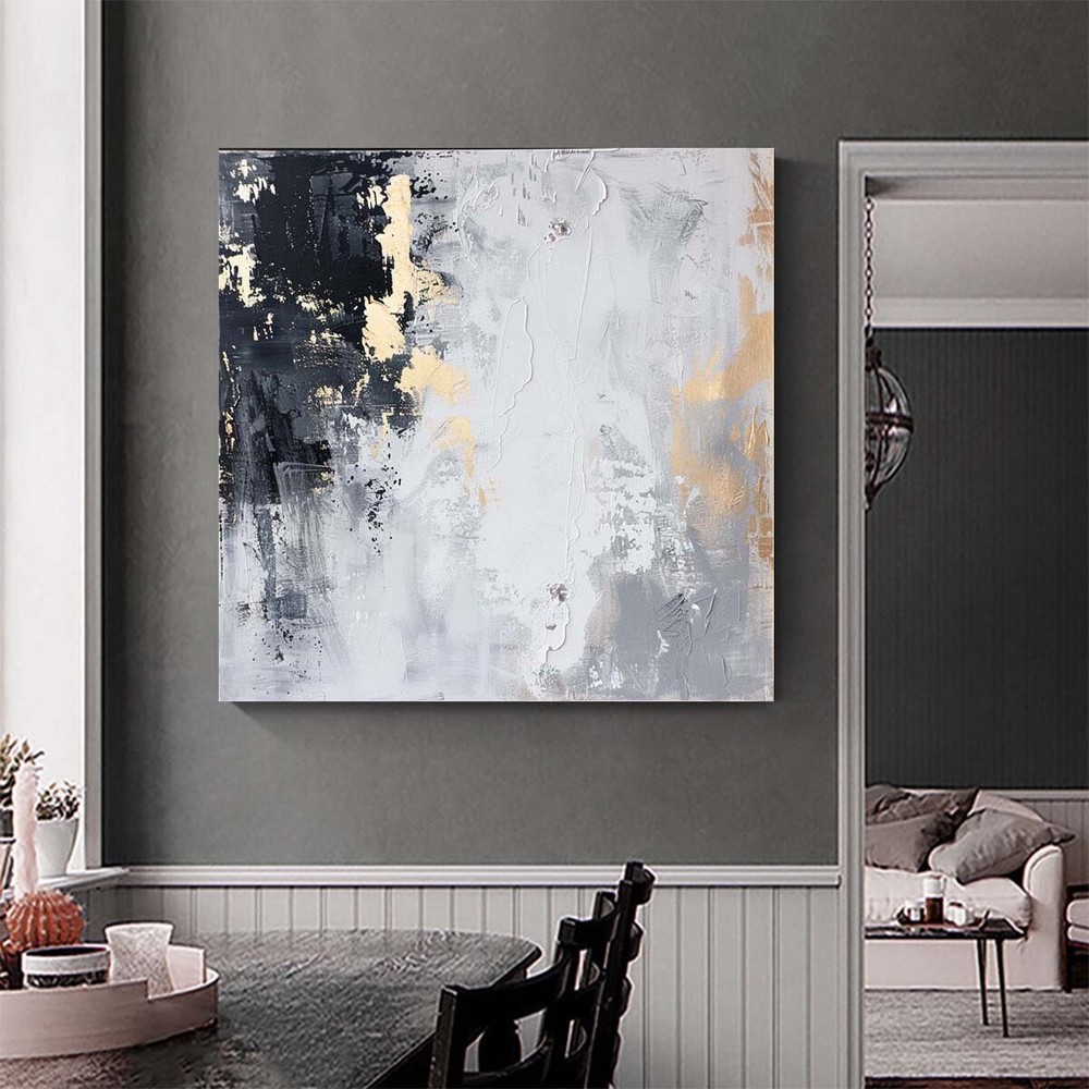 modern wall art decor hand painted abstract oil painting on canvas Black Golden