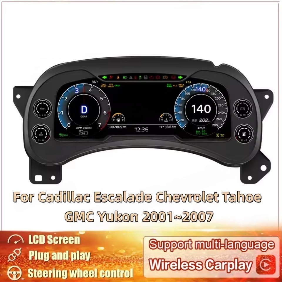 For Chevrolet Tahoe Cadillac Escalade 2002-2006 Upgrade LCD Cluster Speedometer