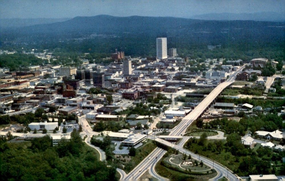Aerial View of Business Section, Greenville, South Carolina Postcard