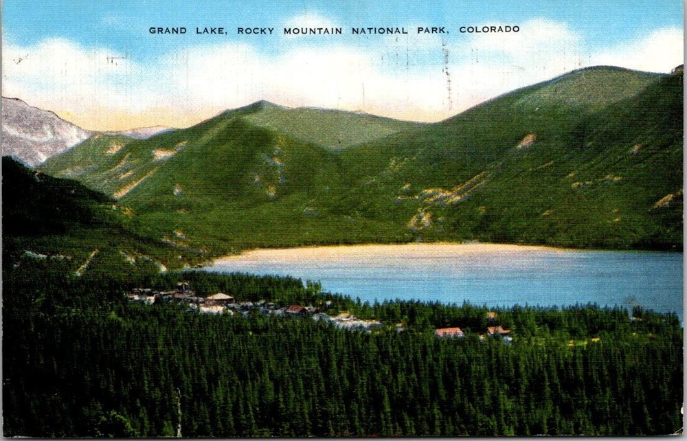 Grand Lake Rocky Mountain National Park CO 1940 Vintage Postcard Kropp