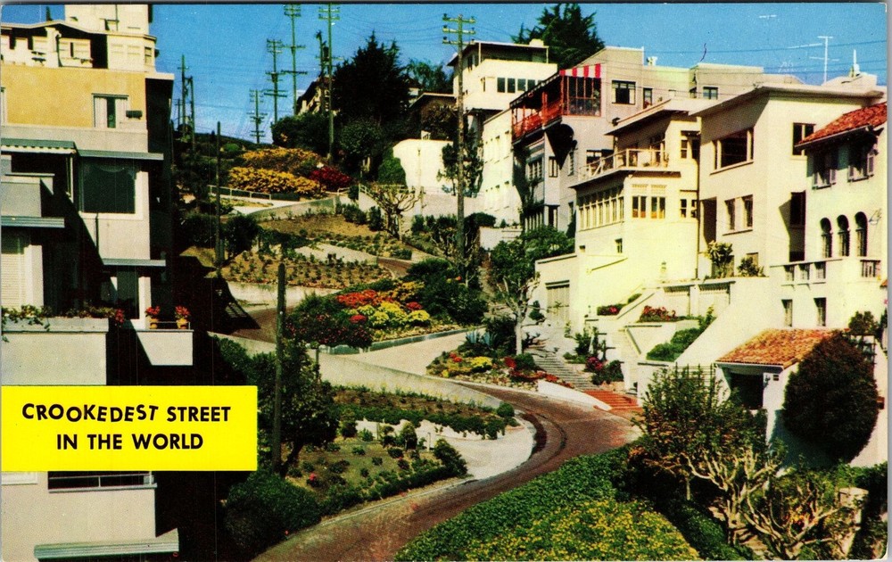 San Francisco CA-California, Lombard Street, Scenic, Vintage Postcard