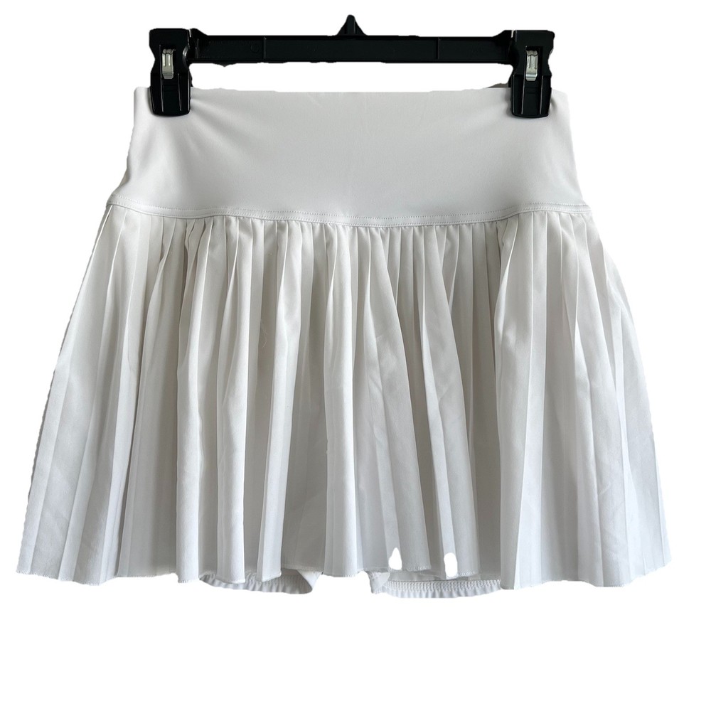 Santiny white pleated high-rise sweat-wicking golf tennis mini skirt size M