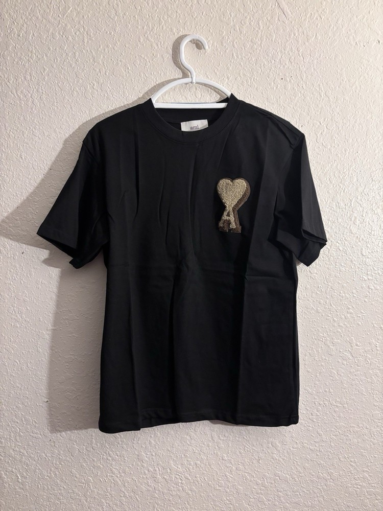 Black Embroidered Ami T Shirt Men’s Small