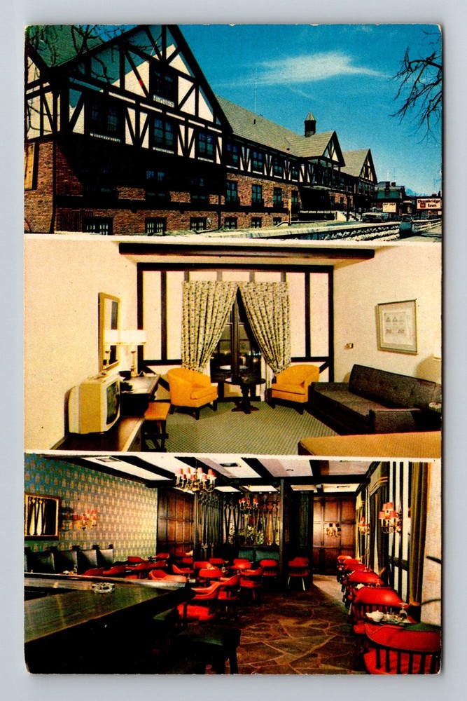 Sarnia, ON-Ontario, Drawbridge Inn Motel Lounge Dining Room Vintage Postcard