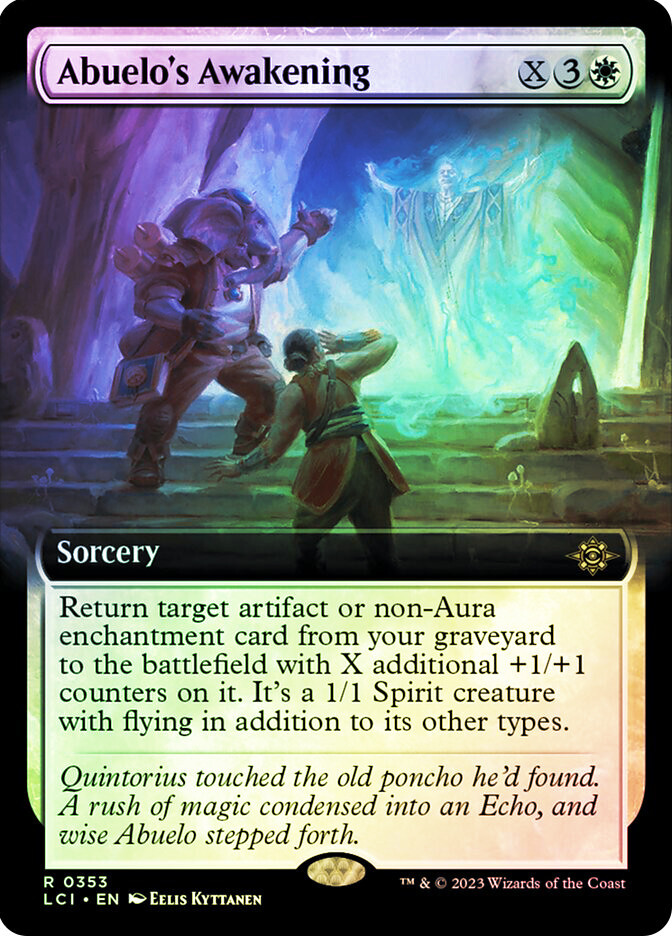MTG FOIL Abuelo's Awakening Extended Art  - The Lost Caverns of Ixalan #353-image